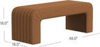 Modern Arch Channel Bedroom Bench Ottoman, 48" Entryway Bench and Shoe Rack, Soft Cushion Bench for Bedroom End of Bed, Ottoman Bench for Living Room, Bedroom, Entryway (Beach Rust Velvet)
