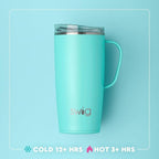 Swig Life 22oz Insulated Travel Mug with Handle & Lid, Funky Chicken | Triple Insulated Stainless Steel - Handle & Lid Included - Keeps Coffee Hot or Cold - Cup Holder Friendly