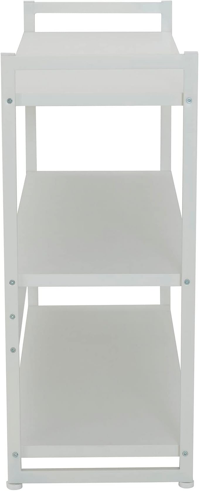 Household Essentials Jamestown Wide 3 Shelf Open Storage Bookshelf Scandinavian White and White Metal