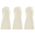 BOOMJOY Nitrile Cleaning Gloves, Long Cuff Dishwashing Gloves Heavy Duty, Reusable Medium Gloves for Kitchen, Bathroom, Gardening, Working, Pet Care - White, 3 Pairs, Size M
