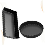SOLUSTRE 1set Tart Molds for Home Kitchen for Bread Pizza Cakes and Desserts Made of High Grade 2pcs
