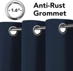 H.VERSAILTEX Blackout Curtains for Bedroom Thermal Insulated Room Darkening Living Room Curtains 84 Inch Long Grommet Privacy Protection Window Curtain Panels/Drapes for Nursery, 2 Panels, Navy Blue