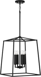Capital Lighting 537642MB Thea Lantern Foyer Pendant, 4-Light 240 Total Watts, 20" H x 16" W, Matte Black