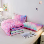 Comforter Set for Girls,Rainbow Comforter Set Full,Pink Comforter Set,Tie Dye Bedding,Kids Bedding Set for Girls,Teen Girl Comforter Set,Blue Pink Comforter for Kids