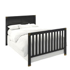 Baby Relax Miles 5-in-1 Convertible Crib, Solid Pine Wood, Black