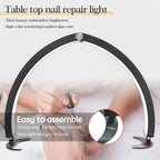 Half Moon Light Nail Desk Lamp, 40W 29 inch Stepless Bi-Color and Brightness Nail Table Light with Wire Controller & Remote for Nail Art Tech Manicure Eyelash Tattoo Crafts