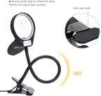 Tom-shine Magnifying Glass Lamp 3X 10X,Stepless Dimmable LED Magnifying Lamp with Dust Cover Metal Clamp,Adjustable LED Magnifier with Light and Stand for Crafts Reading Workbench Close Work