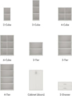 Apexa 2-Tier Cube Storage Organizer Shelves, Stackable Wood Bookcase Fits Cubby Bins for Organization, Dorm Teen Room Decor & Home Office, White