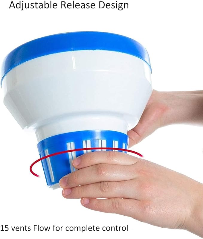 Pool Chlorine Floater, 7.5" Large Floating Chlorine Dispenser, Optimal Pool with Adjustable Release for Indoor & Outdoor Swimming Pool Hot Tub