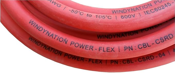 WindyNation 2/0 Gauge AWG (8 Feet Black + 8 Feet Red) Power Inverter Battery Cable Wire Kit for DC to AC Inverters RV, Car, Solar, Marine, Off-Grid