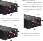 WZRELB 6000W 24V 120V Pure Sine Wave Power Inverter 4 AC Outlets Wired Remote Control,RV, Camping
