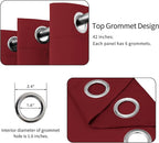Easy-Going Blackout Curtains for Bedroom, Solid Thermal Insulated Grommet and Noise Reduction Window Drapes, Room Darkening Curtains for Living Room, 2 Panels (42x95 in, Christmas Red)