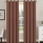 H.VERSAILTEX Room Darkening Curtains for Living Room Light Reducing Thermal Insulated Window Treatment Panels/Drapes Grommet Top 2 Panels (Washed Spice - 52 x 84 Inches)