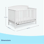 Graco Benton 5-in-1 Convertible Crib (White) – GREENGUARD Gold Certified, Converts from Baby Crib to Toddler Bed, Daybed and Full-Size Bed, Fits Standard Full-Size Crib Mattress
