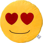 EvZ Official Certified Loving Heart Eyes Emoji Pillow - 32cm Large Soft Plush Smiley Face Emoticon Cushion - Romantic Decorative Stuffed Toy for Anniversary, Valentine’s Day & Home Decor (Yellow)