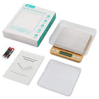 AMIR Digital Kitchen Scale, 500g Mini Pocket Jewelry Scale, Cooking Digital Food Scale with Back-Lit LCD Display, 2 Trays, 6 Units (Battery Included)