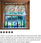 Vintage Kitchen Valance Topper Window Curtain Treatment 42W x 14L, 100% Cotton, Rod Pocket