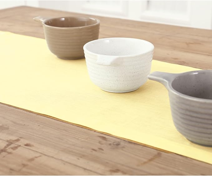 Solino Home Linen Yellow Table Runner 120 Inches Long - 100% Pure Linen 14 x 120 Inch Table Runner - Fete