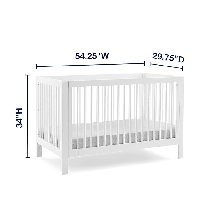 GAP babyGap Charlie 6-in-1 Convertible Crib - Greenguard Gold Certified, Bianca White