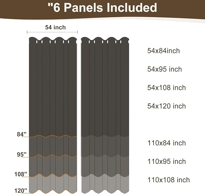 HolidayIdeas 6 Panels Linen Outdoor Curtains for Patio Waterproof Cream Outside Curtains 54"x84"-Indoor/Outdoor Gazebo Curtains Weatherproof, Privacy for Pergola, Porch, Cabana, Living Room, Deck