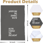 Funny Political Kitchen Towels - Change The President Decorative Waffle Weave Dish Towels, Funny Kitchen Bathroom Decor, House Warming Gifts, Changing Towel, 16×24 Inches- Gray