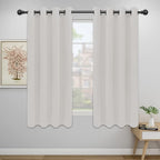 Easy-Going Blackout Curtains for Bedroom, Solid Thermal Insulated Grommet and Noise Reduction Window Drapes, Room Darkening Curtains for Living Room, 2 Panels (52x63 in, Light Linen)