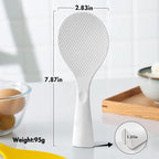 Silicone Standing Rice Spatula with Non-Stick Paddle, Heat Resistant Rice Cooker Spoon, Serving Spoon for Grains (White)