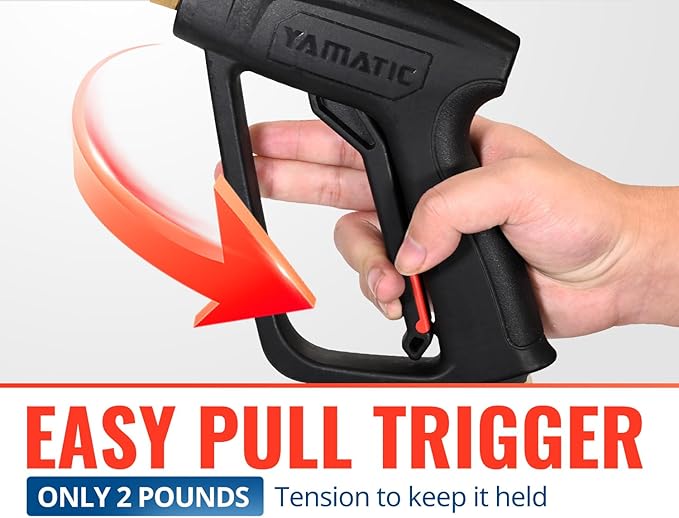 YAMATIC Pressure Washer Gun Wand with Swivel 3/8" Plug & M22 Coupler, Stainless Steel Extension Lance Replacement for Ryobi, Simpson, Craftsman Power Washer for Foam Cannon Car Wash, 4000 PSI