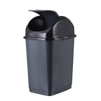 Superio Kitchen Trash Can with Swing Top Lid 9 Gallon Slim Waste Bin 37 Qt Sturdy Plastic Garbage Can Medium Recycling Bin for Office, Bathroom, Under Counter, Dorm, Bedroom (Dark Grey-2 Pack)