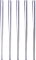 Stainless Steel Chopsticks,Reusable ,Dishwasher Safe , Easy to Use（5 PCS,silver）
