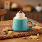 Teocera Coffee Mugs Set of 6-12oz Chip-Resistant Ceramic Cups with Ergonomic Handle | Dishwasher & Microwave Safe Turquoise Mugs | Keeps Beverage Hot, Perfect for Family Kitchen & Holiday Gifts