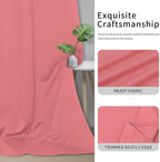Easy-Going Blackout Curtains for Bedroom, Solid Thermal Insulated Grommet and Noise Reduction Window Drapes, Room Darkening Curtains for Living Room, 2 Panels(42x72 in, Pink)