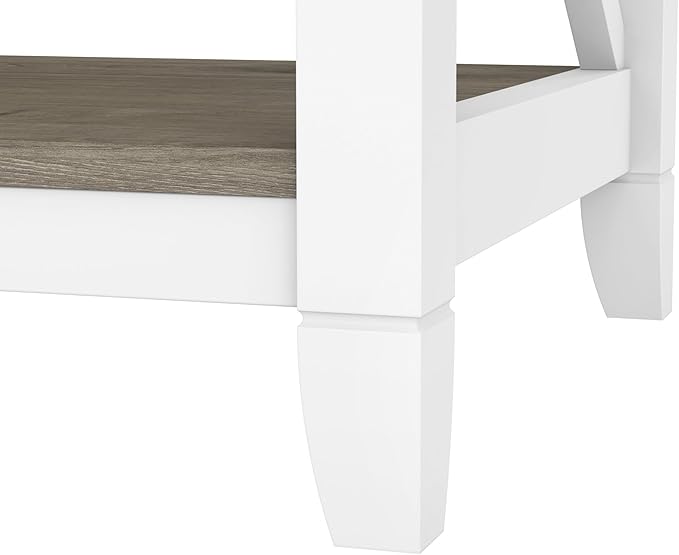 Bush Furniture BSH24470221 Key West 5-Shelf 66-Inch H Bookcase, Shiplap Gray/Pure White