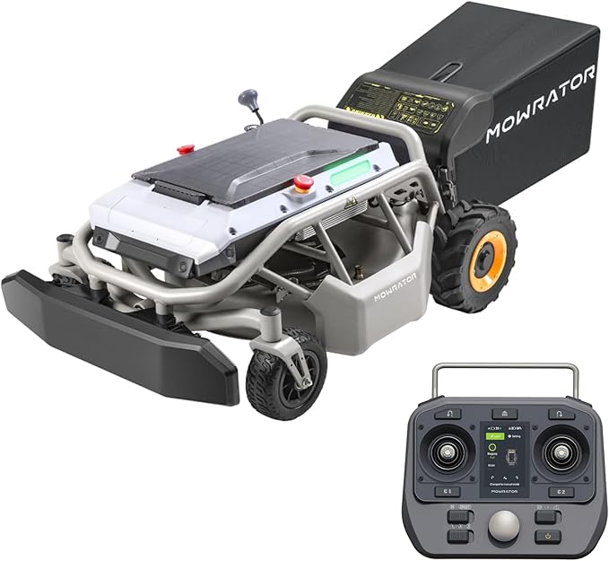 Remote Control Lawn Mower S1 2WD 56V12Ah, Multi-Functions RC Lawn Mower with 1.8-4.6 Inch Cutting Height 21 Inch Real Blade for Mowing 0.75 Acres
