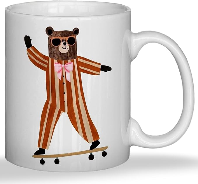 JINYO Bear Mug, Bear Coffee Mug, Funny Bear Coffee Cup, Bear Gifts for Women Men, Bear Lovers Gifts, Bear Gifts For Bear Lovers Women, Bear Themed Gifts, Bear Gifts For Bear Lovers, 11oz