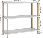 IBUYKE 3-Tier Wooden Open Bookcase - Modern Freestanding Bookshelf Storage Organizer,Standing Shelf Units,Multifunctional Display Stand for Bedroom, Living Room and Home Office,White WBC003W