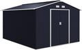 Outsunny 11' x 9' Outdoor Storage Shed, Garden Tool Metal Shed with Foundation Kit, Double Lockable Door, Air Vents and Sloping Roof, for Backyard, Patio, Lawn, Dark Gray