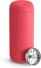Fellow Carter Move Ceramic Lined Travel Coffee Mug 16 oz - Leak-Proof Lid | No Metallic Taste, Dishwasher Safe, Hot 12Hr Cold 24Hr, Stainless Steel Tumbler, BPA-Free, Fits Cup Holders, Coral Crush