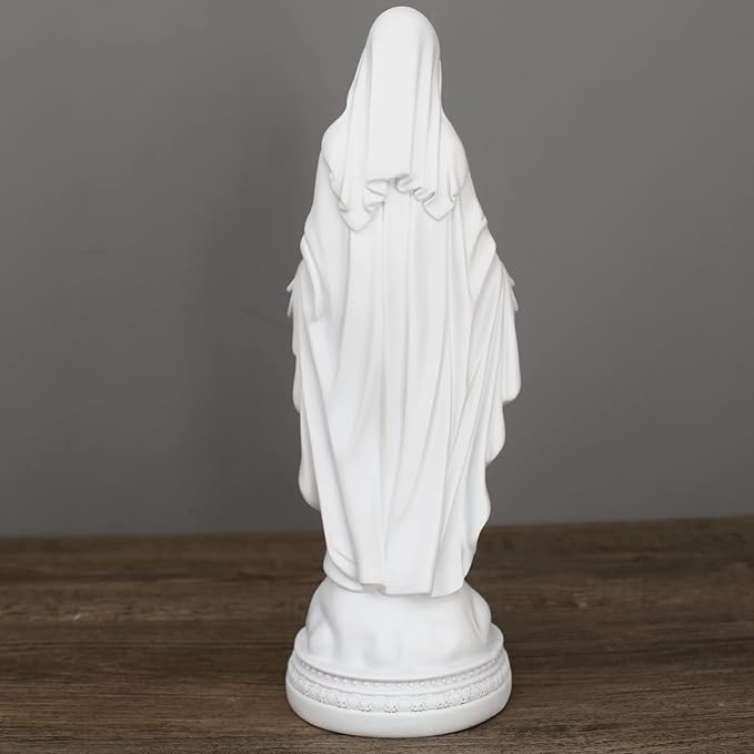 12 Inch Blessed Virgin Mary Decorative Figurine，Catholic Religious Gifts 12 Inch Resin Statue Figurine (White)…