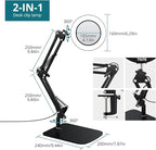 8X Magnifying Glass with Light and Stand, 2-in-1 Lighted Magnifier with Clamp,3 Color Modes Dimmable 10 Brightness Levels LED Desk Magnifying Lamp Hands Free for Crafts Hobby Reading Close Work