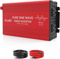 ALLWEI Pure Sine Wave Inverter - 1000 Watt Inverters 12V DC to 110V/120V AC Converter for Home, RV, Truck, Off-Grid Solar, Car Power Inverter with 2 Sockets, Power Inverters for Vehicles, 2000W Peak