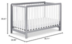 Carter's by DaVinci Colby 4-in-1 Low-Profile Convertible Crib in Grey and White, Greenguard Gold Certified