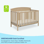 Graco Benton 5-in-1 Convertible Crib (Driftwood) – GREENGUARD Gold Certified, Converts from Baby Crib to Toddler Bed, Daybed and Full-Size Bed, Fits Standard Full-Size Crib Mattress