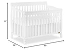 Dream On Me Ashton 4-In-1 Convertible Crib In White, Greenguard Gold, JPMA Certified, Non-Toxic Finishes, Features 4 Mattress Height Settings, Made Of Solid Pinewood