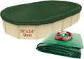Buffalo Blizzard Ripstopper 18 ft x 34 ft Oval Winter Pool Cover | Green Heavy Duty Cover for Above Ground Swimming Pools | Easy to Install | Cold & UV Resistant | Shields from Seasonal Debris
