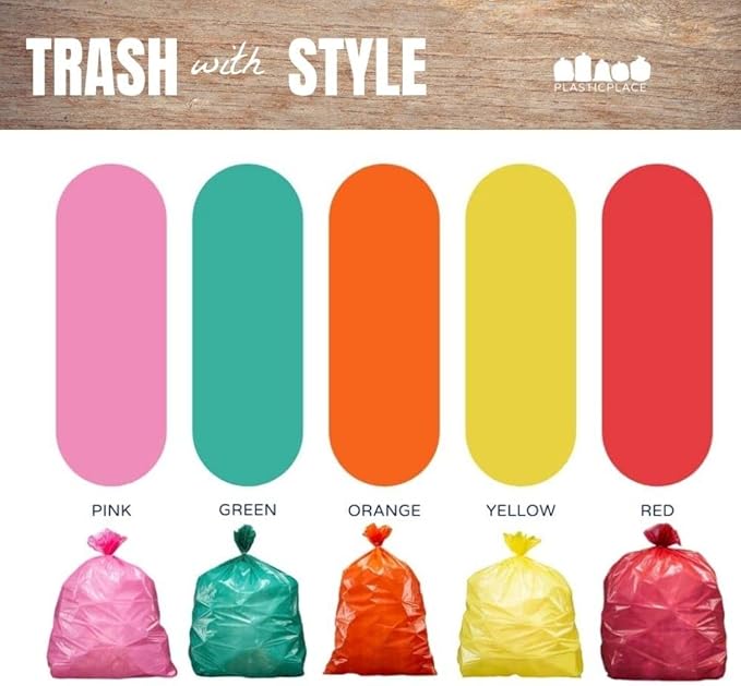 Plasticplace 64-65 Gallon Trash Can Liners for Toter │ 1.5 Mil │ Green Heavy Duty Garbage Bags │ 50” x 60” (50 Count) (W65LDGTL)
