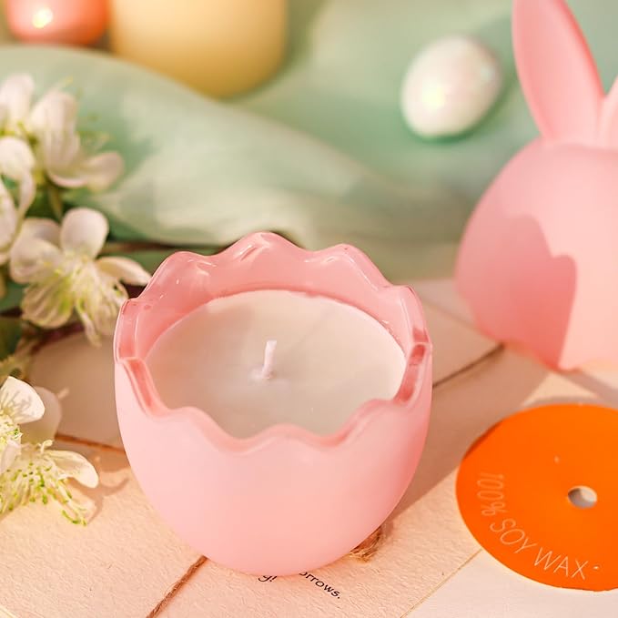 Spring Candle Decoration for Table Centerpieces, Bunny Lavender Scented Candle, Spring Home Decor, Indoor Easter Gift for Women