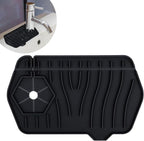 Silicone Sink Splash Guard Kitchen Splash Guard for Sink Splash Prevention Faucet Mat for Kitchen Sink Faucet Guard, Draining Mat Faucet Mat for Kitchen Sink Faucet Splash Guard（Black）