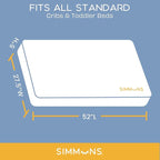 Delta Children Brooks 6-in-1 Convertible Crib, Midnight Grey + Simmons Kids Quiet Nights Breathable Crib Mattress with Removable/Machine Washable Cover (Bundle)