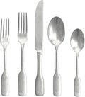 FORTESSA Ashton 18/10 Stainless Steel Flatware, 5 Piece Place Setting With Knife, Forks and Spoons (Service For 1), Dishwasher Safe, Antiqued